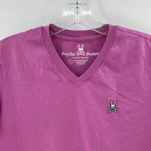 Psycho Bunny Men's V-neck Tee - Purple - Size 3 or XS